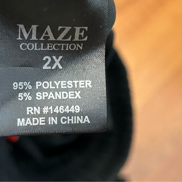 Maxe Collection Pants Black Plus Size 2X Elastic Waist Pockets Wide Leg Career - Picture 4 of 15